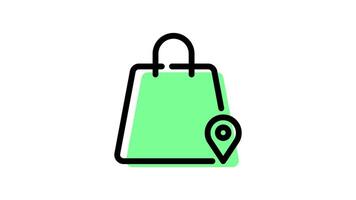 Animated shopping bag icon with transparent background and easy to use video
