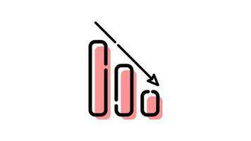 animerad bar Diagram ikon med transparent bakgrund och lätt till använda sig av video