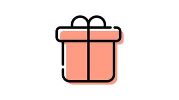 Animated gift icon with transparent background and easy to use video