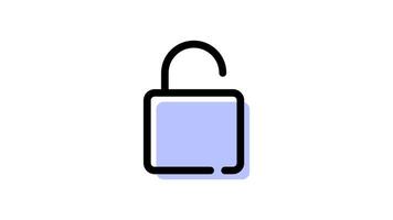 Animated lock icon with transparent background and easy to use video