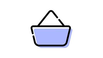 Animated shopping basket icon with transparent background and easy to use video