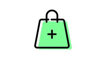 Animated shopping bag icon with transparent background and easy to use video