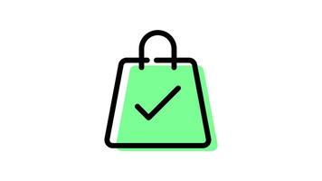 Animated shopping bag icon with transparent background and easy to use video