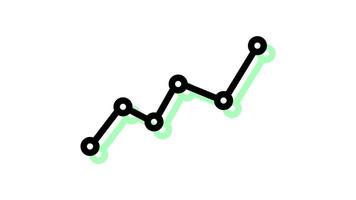 Animated line chart icon with transparent background and easy to use video