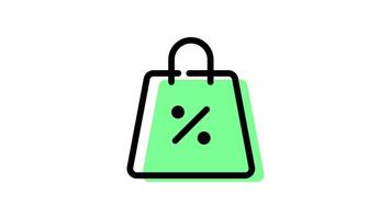 Animated shopping bag icon with transparent background and easy to use video