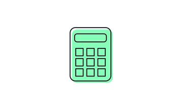 Animated calculator icon with transparent background and easy to use video