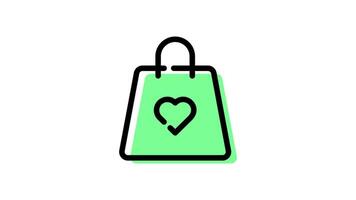 Animated shopping bag icon with transparent background and easy to use video