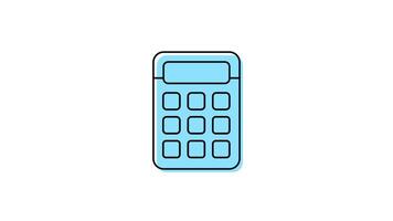 Animated calculator icon with transparent background and easy to use video