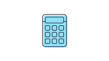 Animé calculatrice icône avec transparent Contexte et facile à utilisation video