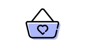 Animated shopping basket icon with transparent background and easy to use video