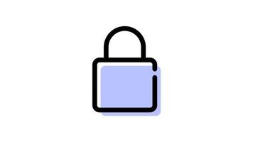 Animated lock icon with transparent background and easy to use video