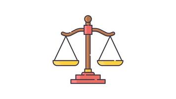 Animated justice icon with transparent background and easy to use video