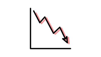 Animated line chart icon with transparent background and easy to use video