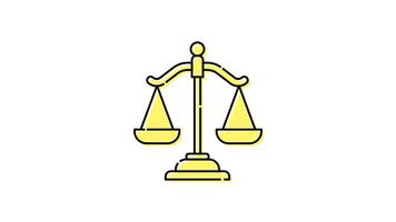 Animated justice icon with transparent background and easy to use video