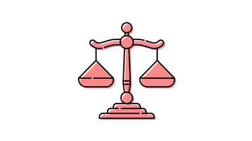 Animated justice icon with transparent background and easy to use video