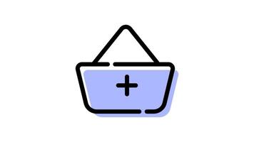animado compras cesta ícone com transparente fundo e fácil para usar video