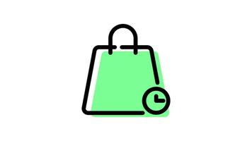 Animated shopping bag icon with transparent background and easy to use video