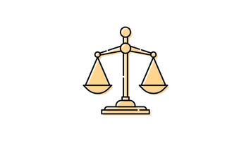 Animated justice icon with transparent background and easy to use video