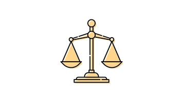 Animated justice icon with transparent background and easy to use video