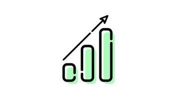 Animated bar chart icon with transparent background and easy to use video