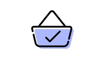 Animated shopping basket icon with transparent background and easy to use video