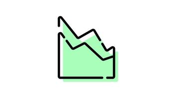 Chart area animated icon with transparent background and easy to use video