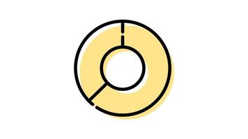 Animated donut chart icon with transparent background and easy to use video