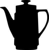 Silhouette coffee kettle, tea, boiling water vector
