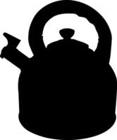 Silhouette coffee kettle, tea, boiling water vector