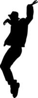 Silhouette of a person dancing on white background vector