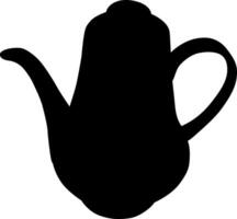 Silhouette coffee kettle, tea, boiling water vector