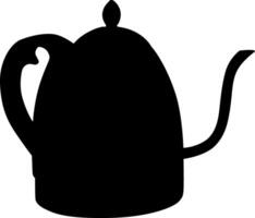 Silhouette coffee kettle, tea, boiling water vector