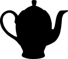 Silhouette coffee kettle, tea, boiling water vector