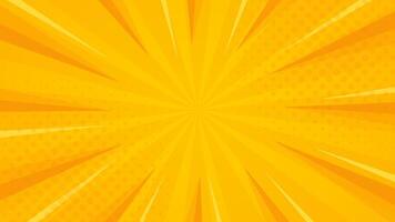 brillante naranja amarillo degradado resumen antecedentes. naranja cómic rayos de sol efecto antecedentes con medios tonos adecuado para plantillas, ventas pancartas, eventos, anuncios, web, y paginas vector