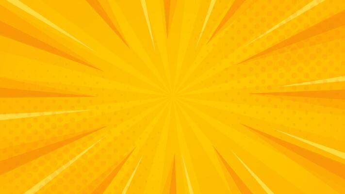 Bright orange-yellow gradient abstract background. Orange comic sunburst effect background with halftone. Suitable for templates, sales banners, events, ads, web, and pages