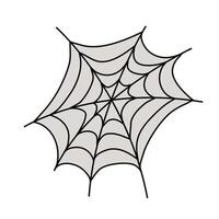 outline illustration of simple Halloween spider web, isolated object on white background, clipart useful for halloween party decoration, hand drawn image, cartoon spooky character vector