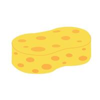 Yellow sponge icon. Yellow sponge made of soft, porous material for washing and bathing. illustration isolated on white background for design and web in cartoon style. vector