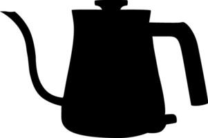 silueta café pava, té, hirviendo agua vector