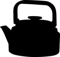Silhouette coffee kettle, tea, boiling water vector
