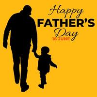 Silhouette happy father's day on white backgound vector