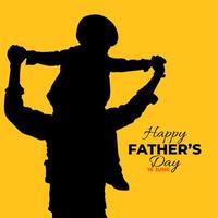 Silhouette happy father's day on white backgound vector