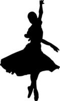 Silhouette of a person dancing on white background vector