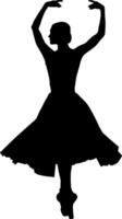 Silhouette of a person dancing on white background vector