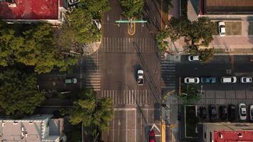 Busy intersection aerial view 4k background video