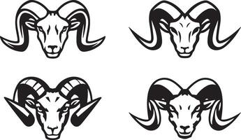 Ram stencil set. set of ram stencil in different styles isolated on white background, eps 10 vector