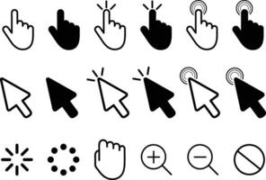 computadora cursor hacer clic íconos vector