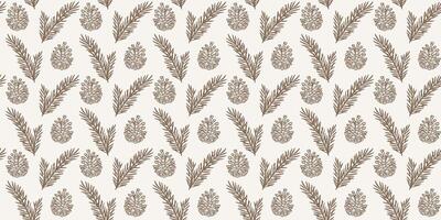 Pine cone seamless repeat pattern backgorund, wallpaper vector