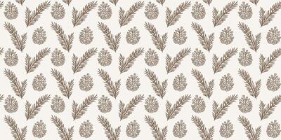 Pine cone seamless repeat pattern backgorund, wallpaper vector