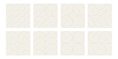 conjunto de geométrico resumen patrones, elegante ola antecedentes, oriental fondo de pantalla colección vector