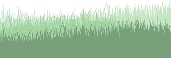 Grass illustration, green filed flat clip art design isolated vector